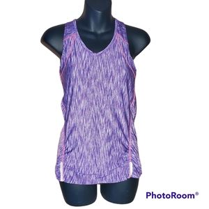 Athleta Womens Purple Pop Space Dye Run Tank Top Sleeveless Athletic Shirt  XXS